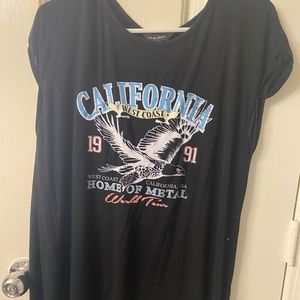 Black "California" Graphic Tee shirt dress